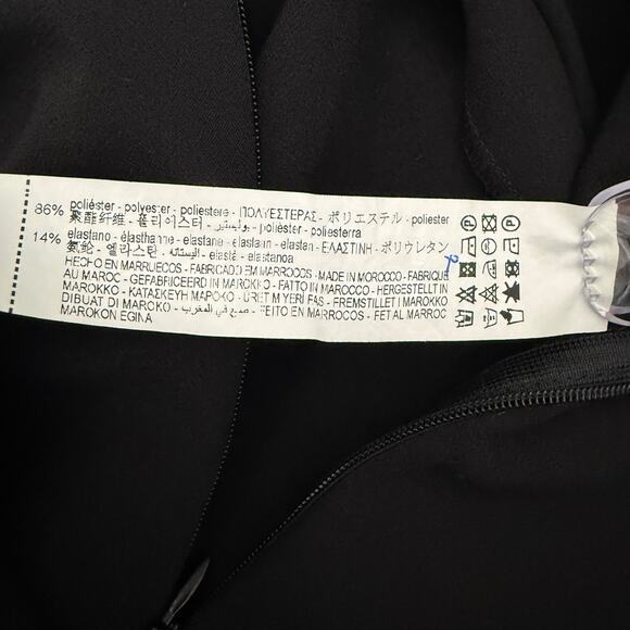 Zara Black Stretch Ponte Professional Top Women's L Cutout Long Sleeve - Picture 6 of 6